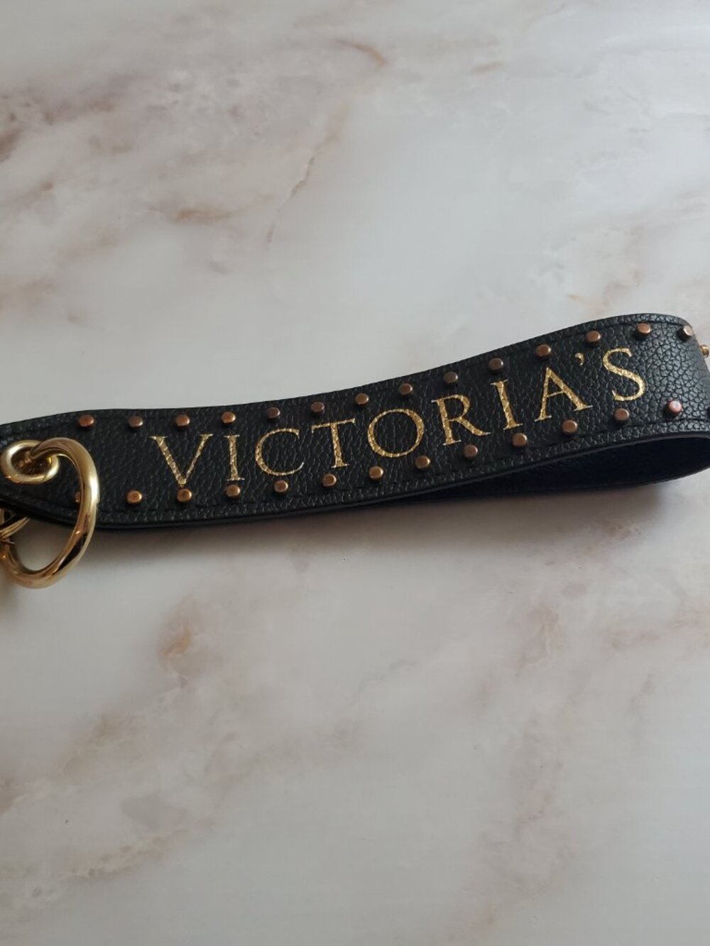 Victoria's Secret Studded Faux Leather Wrist Strap / Key Holder